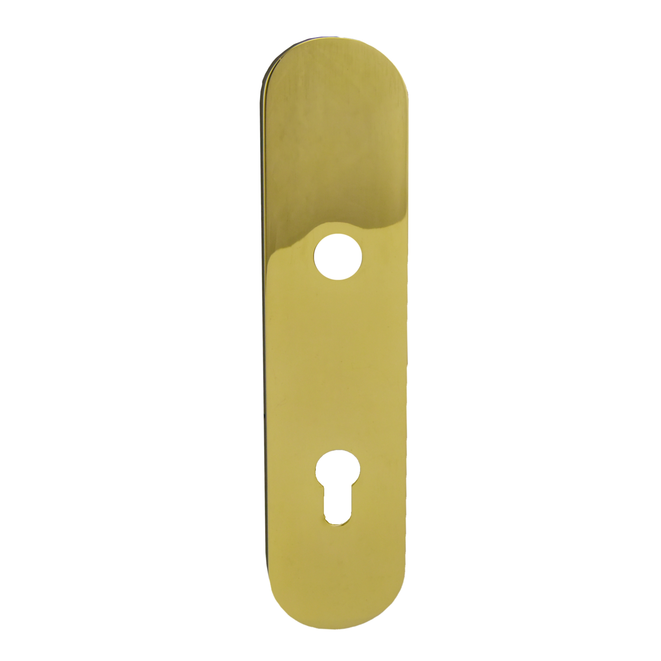 Sicherheitstürschild Außen, Dist. 92 mm PZ, Messing glänzend L x B x T