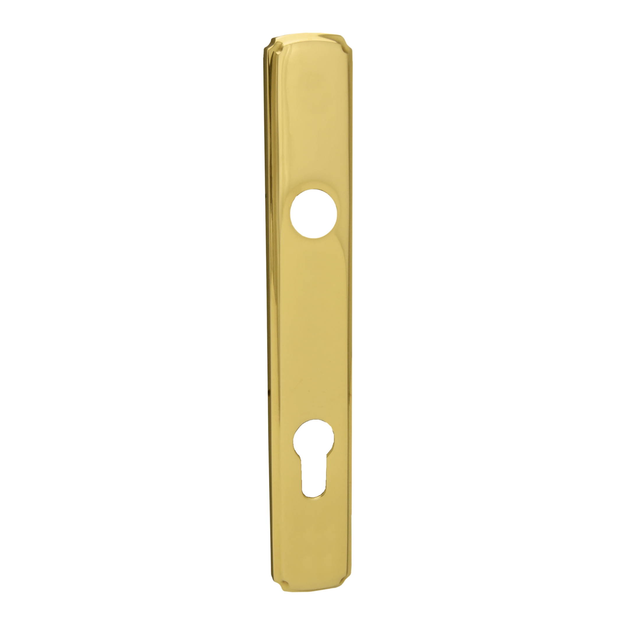 Sicherheitstürschild Außen, Dist. 92 mm PZ, Messing MGL, 230 mm x 35 mm der Serie TS100 Bild1