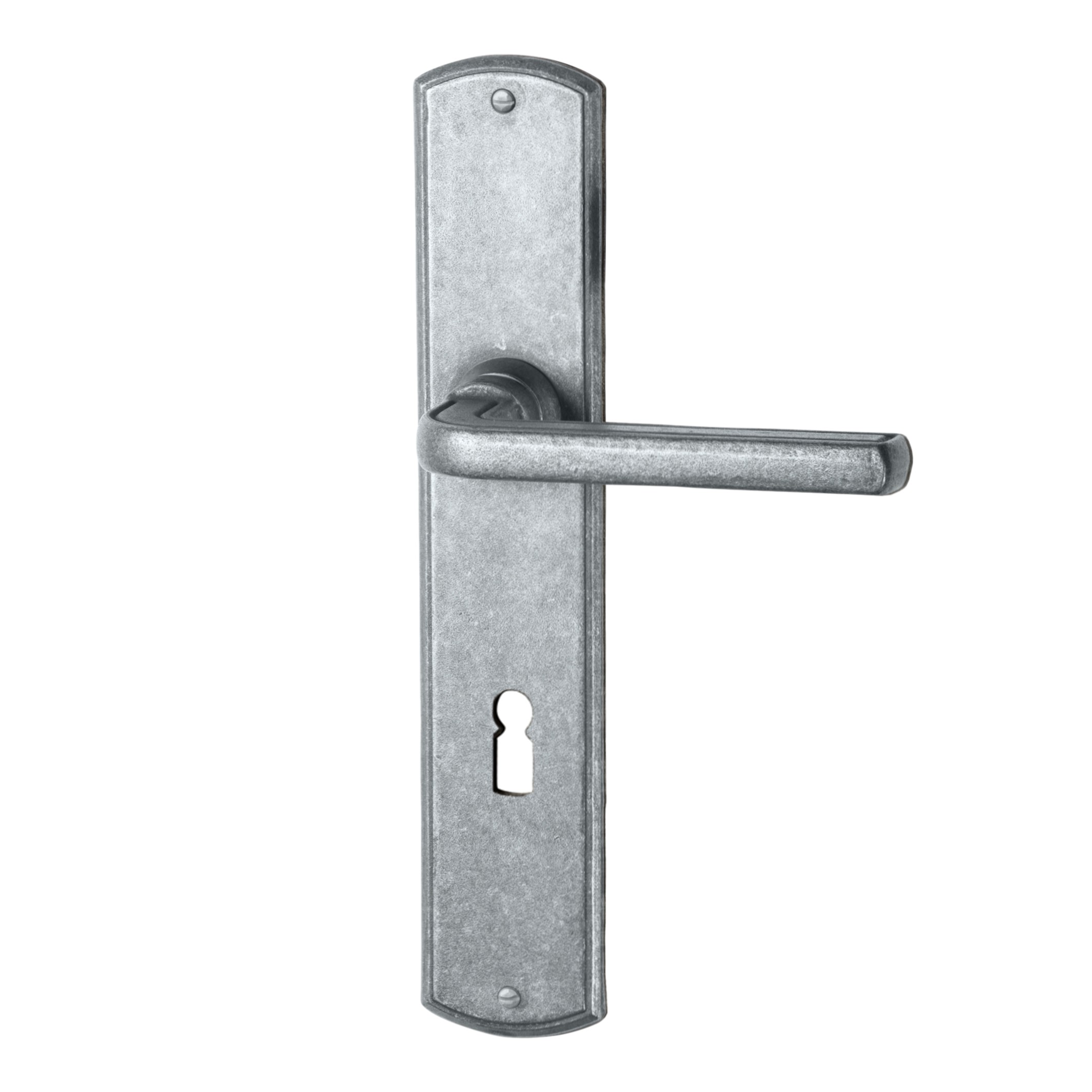 Zimmertürgarnitur in Schmiedeeisen thermopatiniert ® BB 72 mit TD054 Serie TG516 Bild1