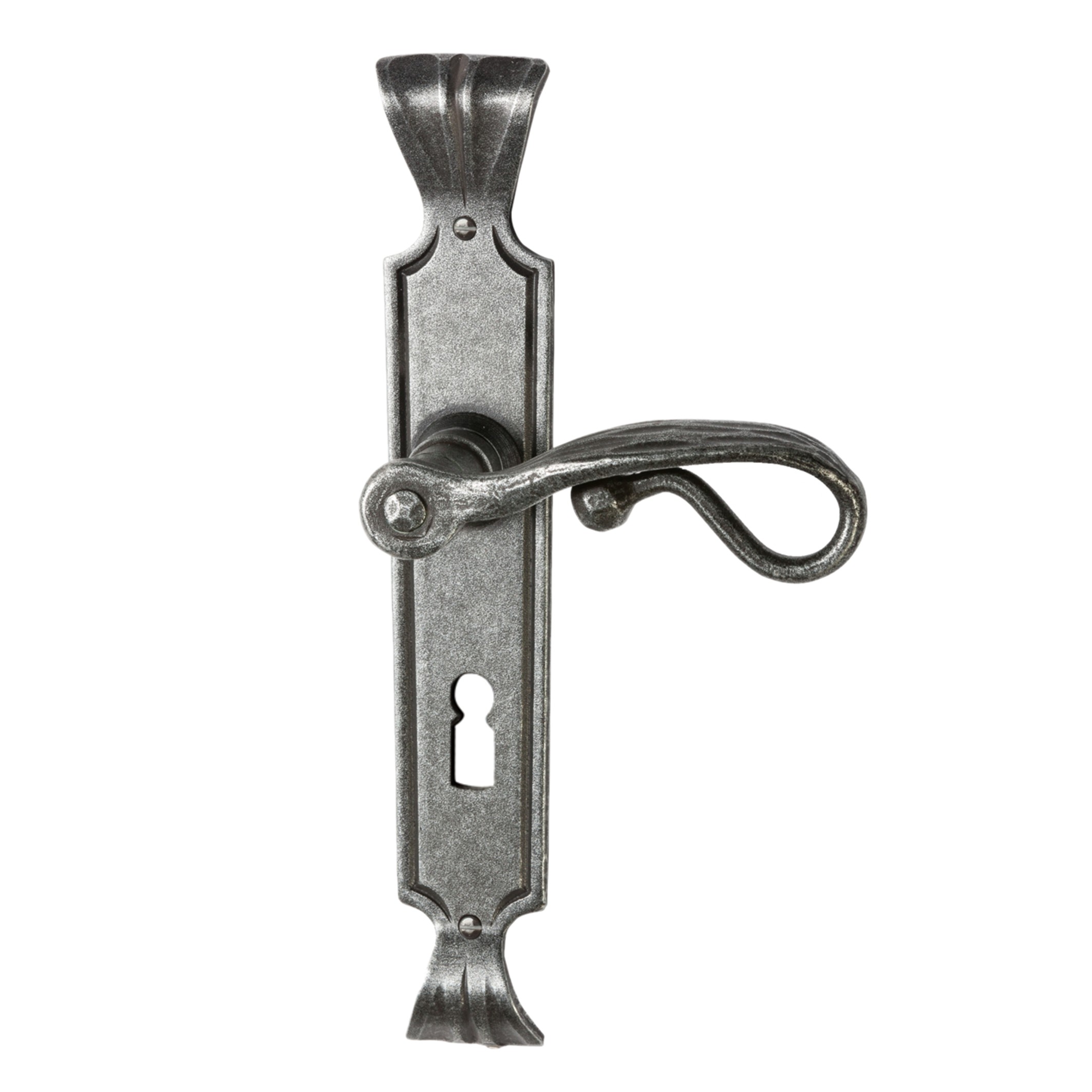 Zimmertürgarnitur BB. Dist. 72 in Eisen. LxB Zimmertürgarnitur in Schmiedeeisen schwarz passiviert BB 72 mit TD077 Serie TG510 Bild1