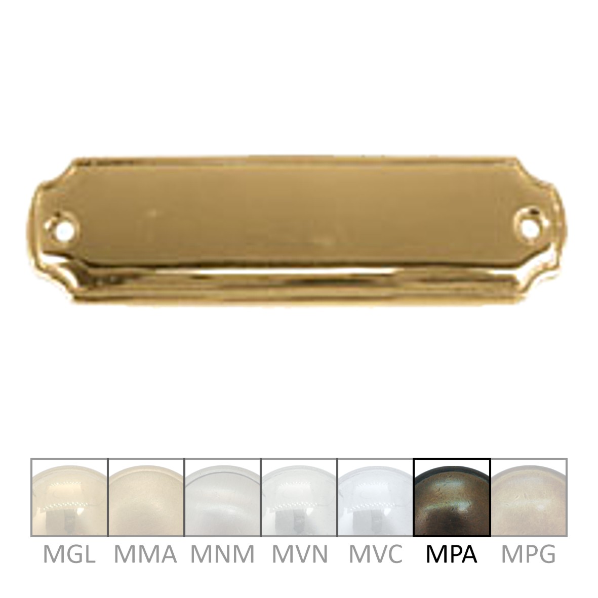 Namensschild Messing MPA 100x27mm Serie NS009 Bild1
