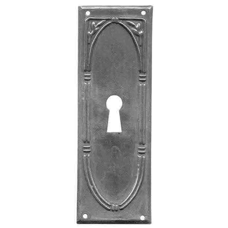 Jugendstil Möbelschild geprägt Messing MPA 35 x 85mm mit Schlüsselloch Serie JU029 Bild1