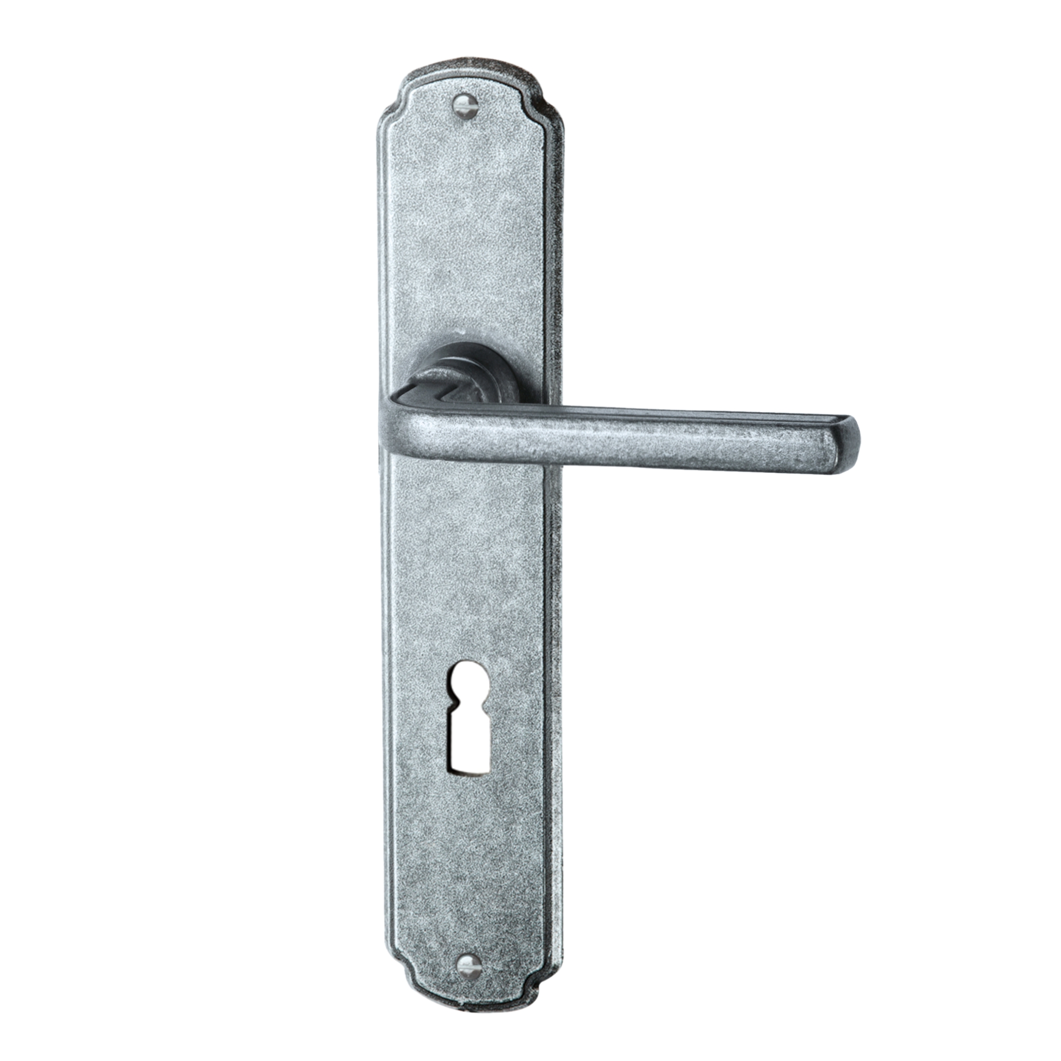 Zimmertürgarnitur in Schmiedeeisen thermopatiniert ® BB 72 mit TD054 Serie TG502 Bild1