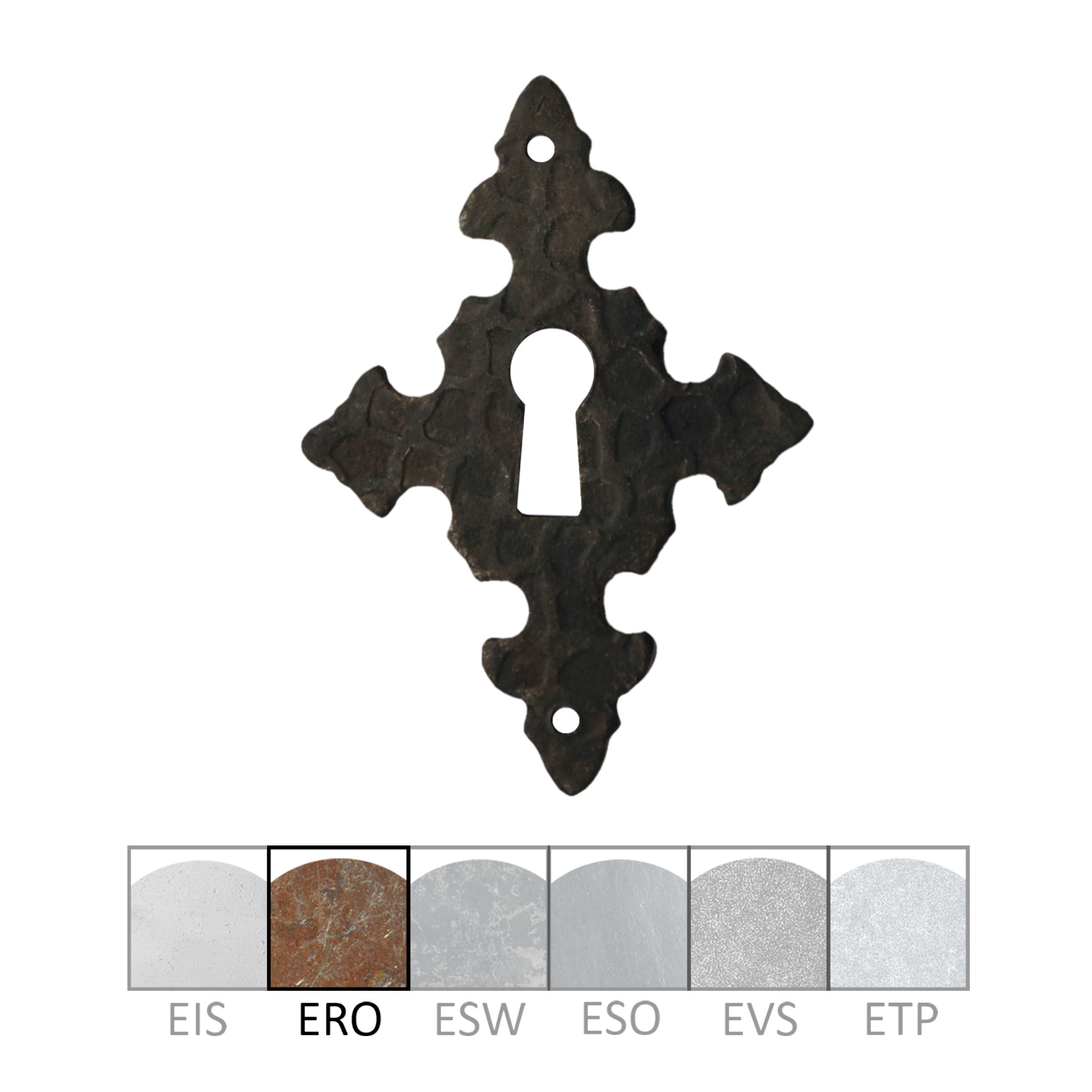 Klassizismus Möbelschild Eisen ERO 45x62mm mit Schlüsselloch Serie KL154 Bild1