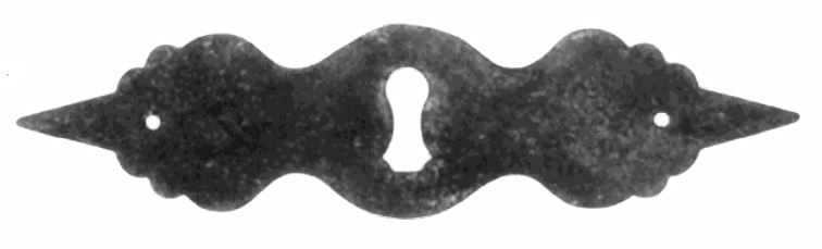 Barock Schlüsselschild 40 x 155mm mit Schlüsselloch, Messing MMA Serie BA012 Bild1