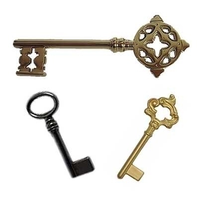 Buntbartschlüssel als Dekoration Mittelaalterlicher Schlüssel wie Antik 