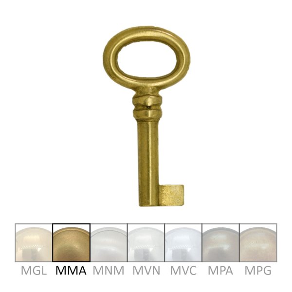 Hohlschlüssel in Messing. HL: 22 mm, HD: 6 mm Bild1
