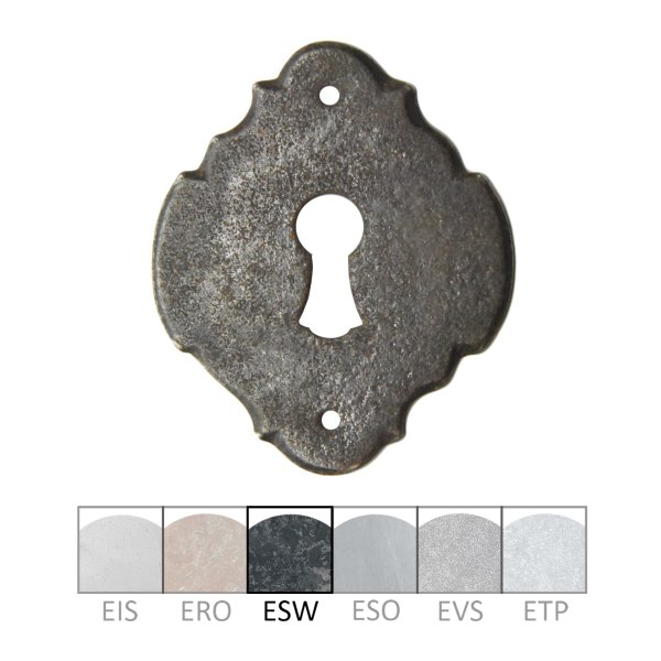Schlüsselschild in Eisen Schwarz. 46x55 mm Bild1