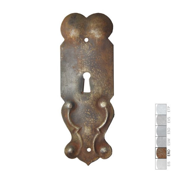 Schlüsselschild in Eisen rostig. 55x155 mm Bild1
