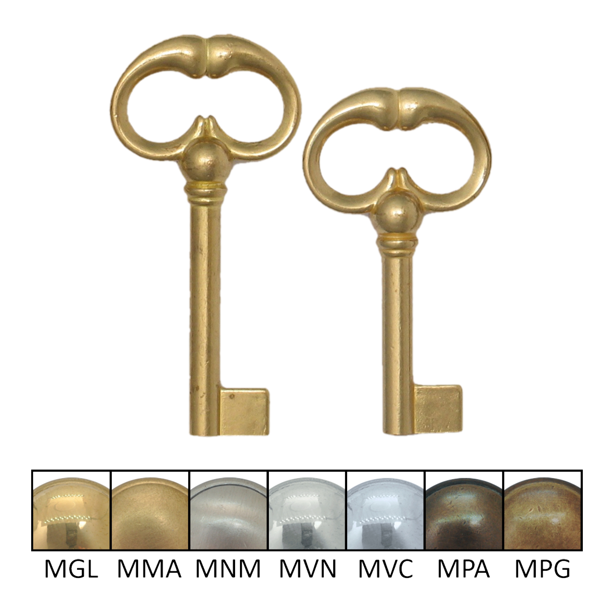 Metall Schlüssel alt und rostig, liegend, isoliert am weißen