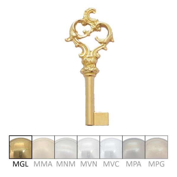 Hohlschlüssel in Messing. HL: 32 mm, HD: 6 mm Bild1